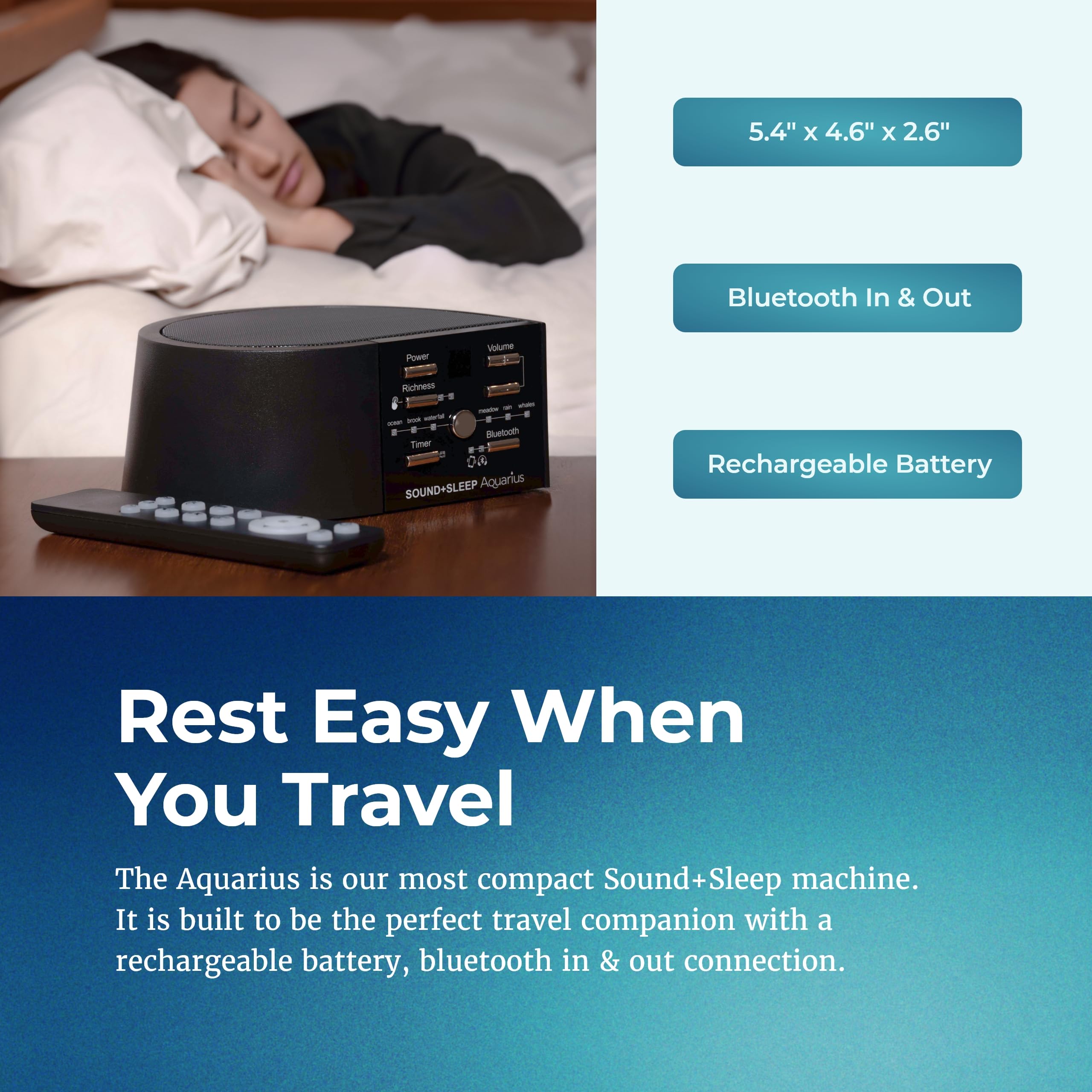 Adaptive Sound Technologies Sound + Sleep Aquarius Aquatic Noise Machine - White Noise Machine - Non-Looping Water Sounds For Sl